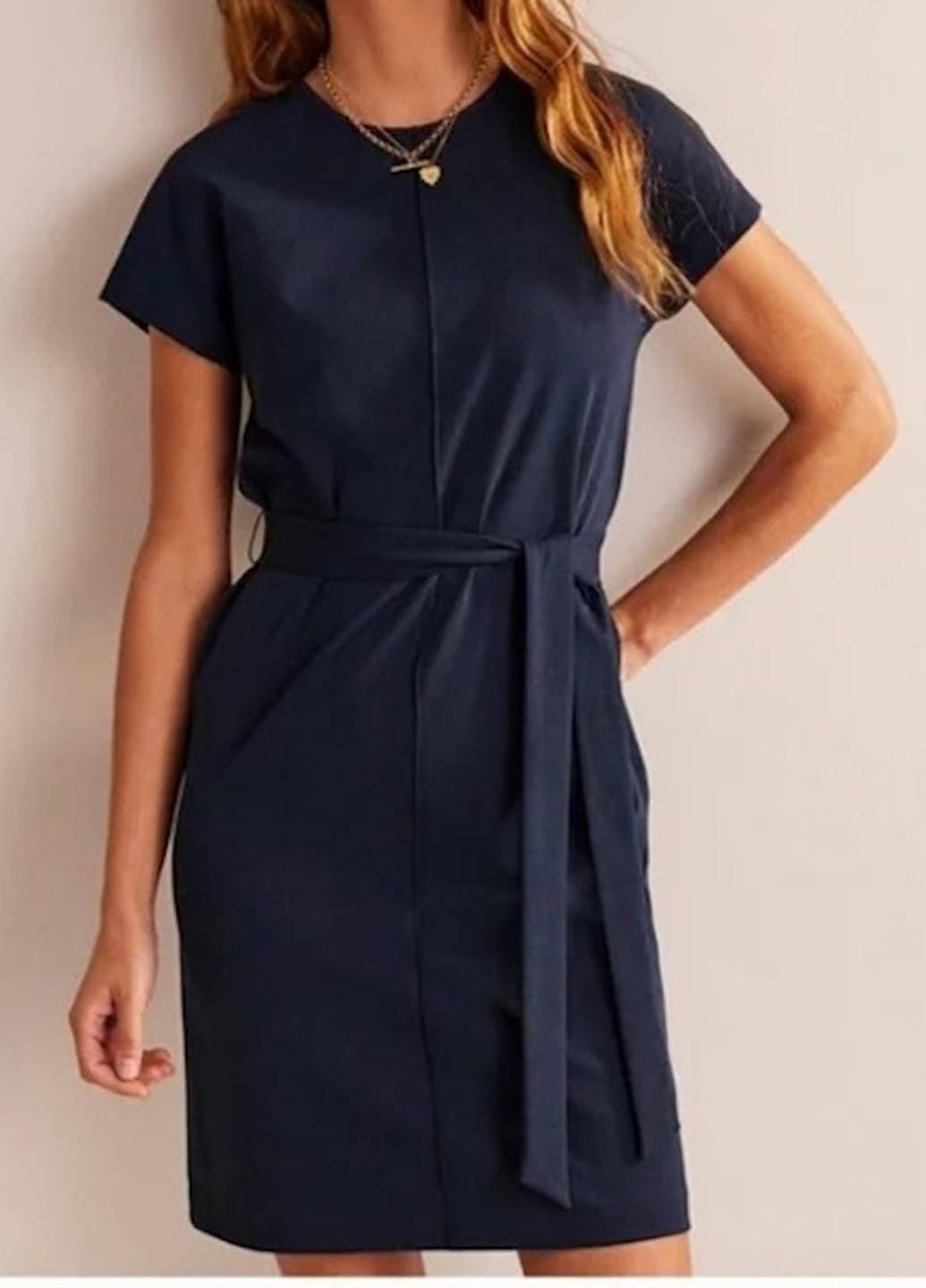 Темно-синее кэжуал платье платье-футболка Boden однотонное