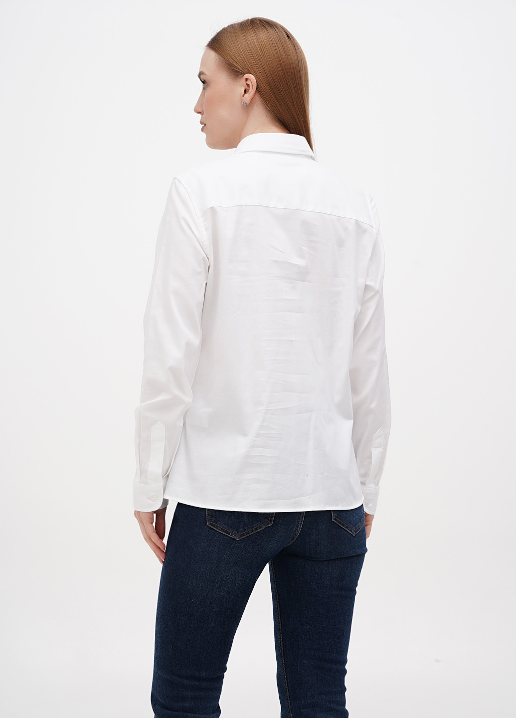 Белая кэжуал рубашка однотонная U.S. Polo Assn.