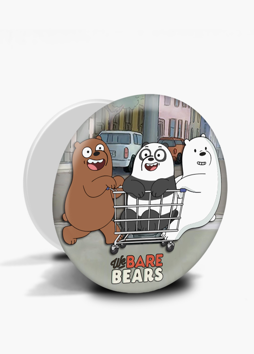 Попсокет (Popsockets) тримач для смартфону Вся правда про ведмедів (We Bare Bears) (8754-2891) Чорний MobiPrint (229014783)