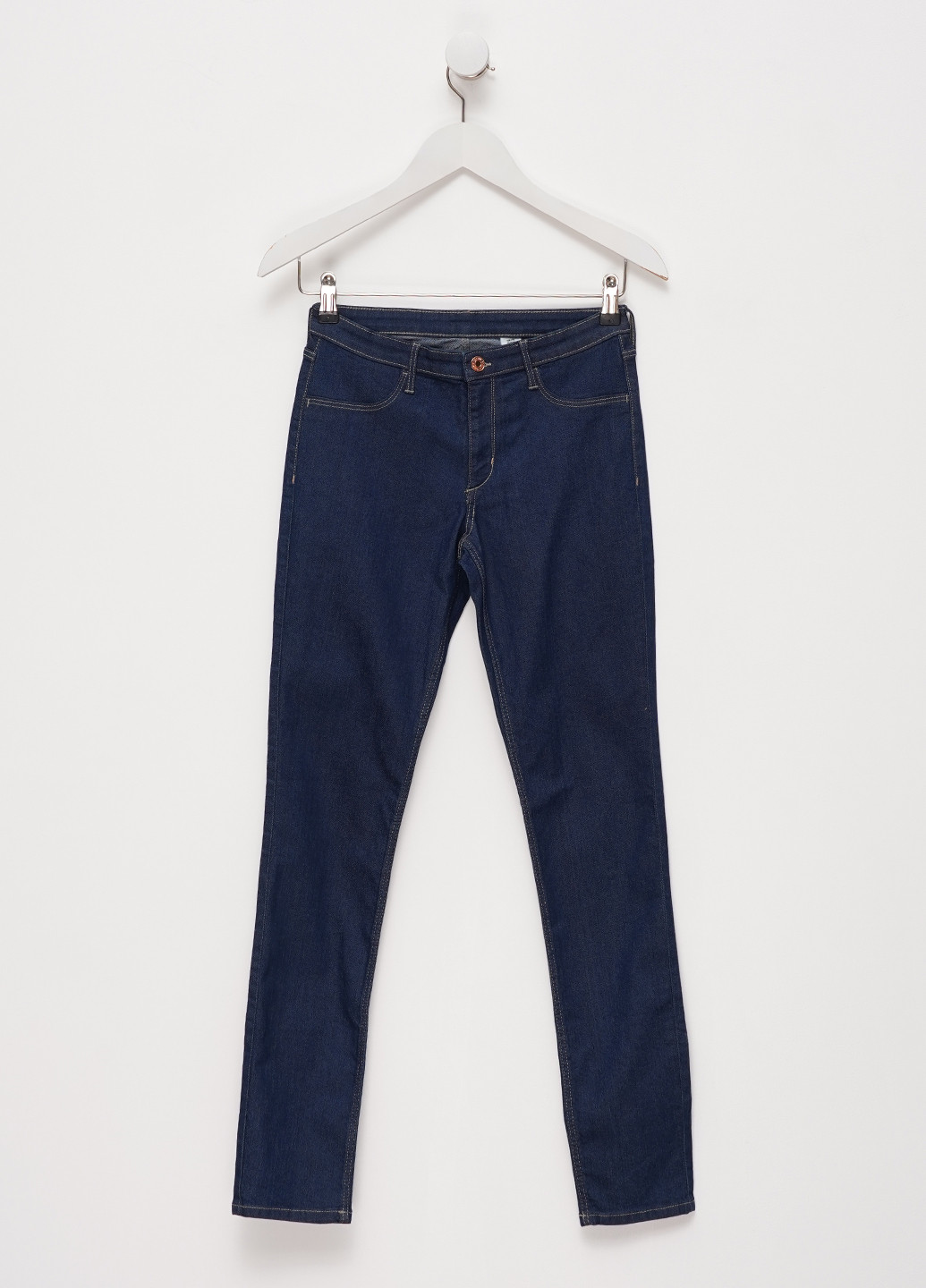 Синие демисезонные скинни джинси H&M