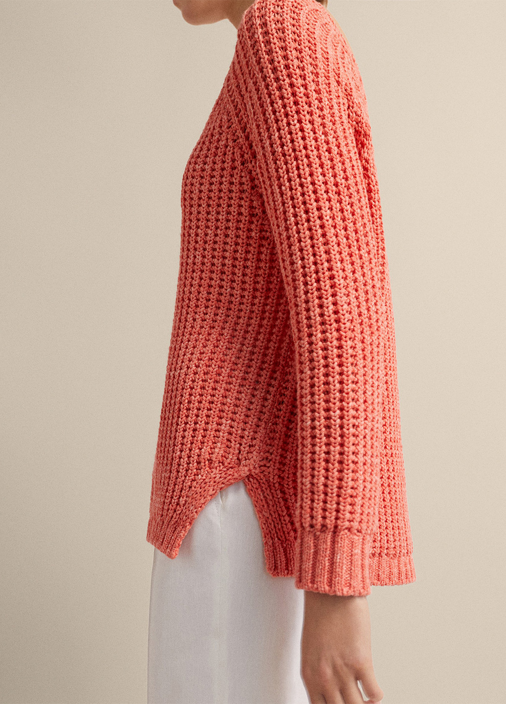 Персиковый демисезонный пуловер пуловер Massimo Dutti