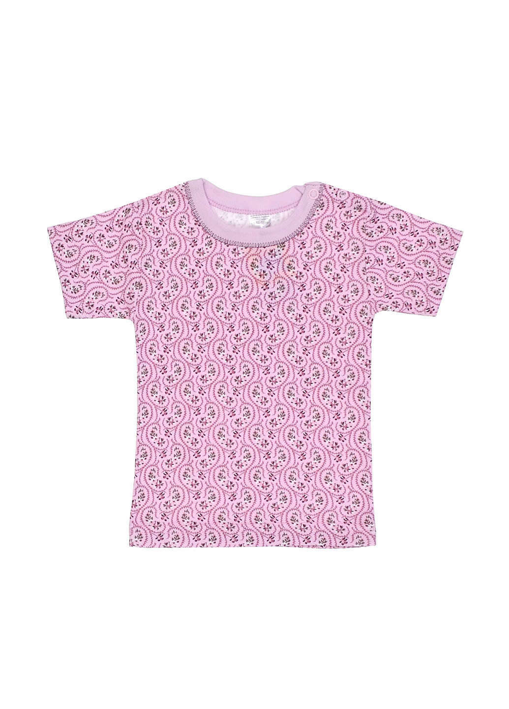 Розовая летняя футболка с коротким рукавом Татошка