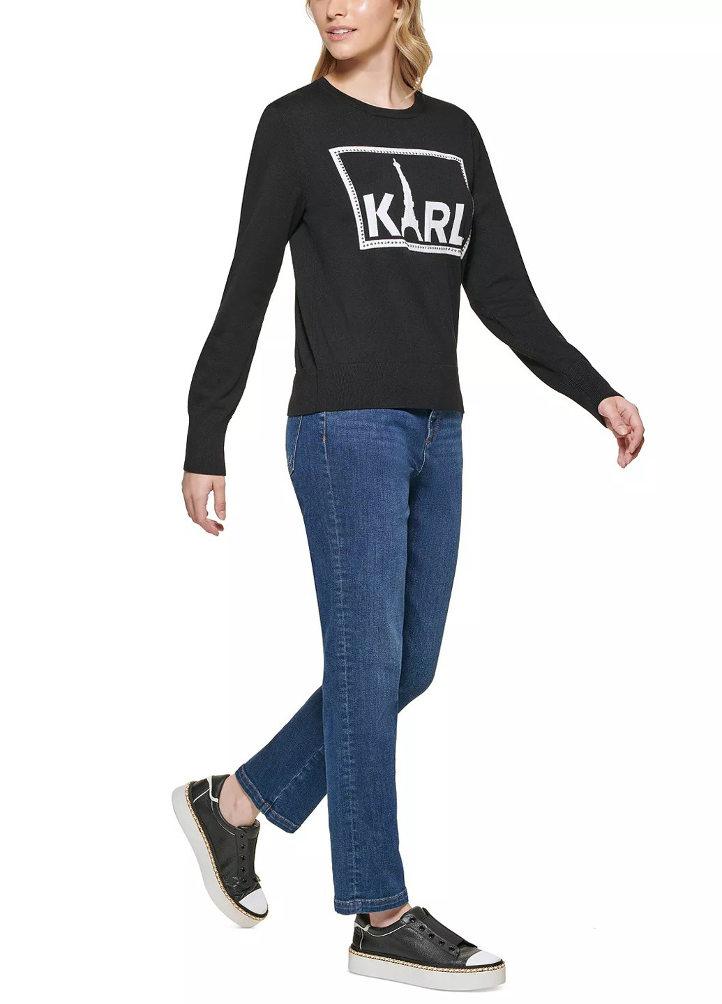 Чорний демісезонний светр джемпер Karl Lagerfeld