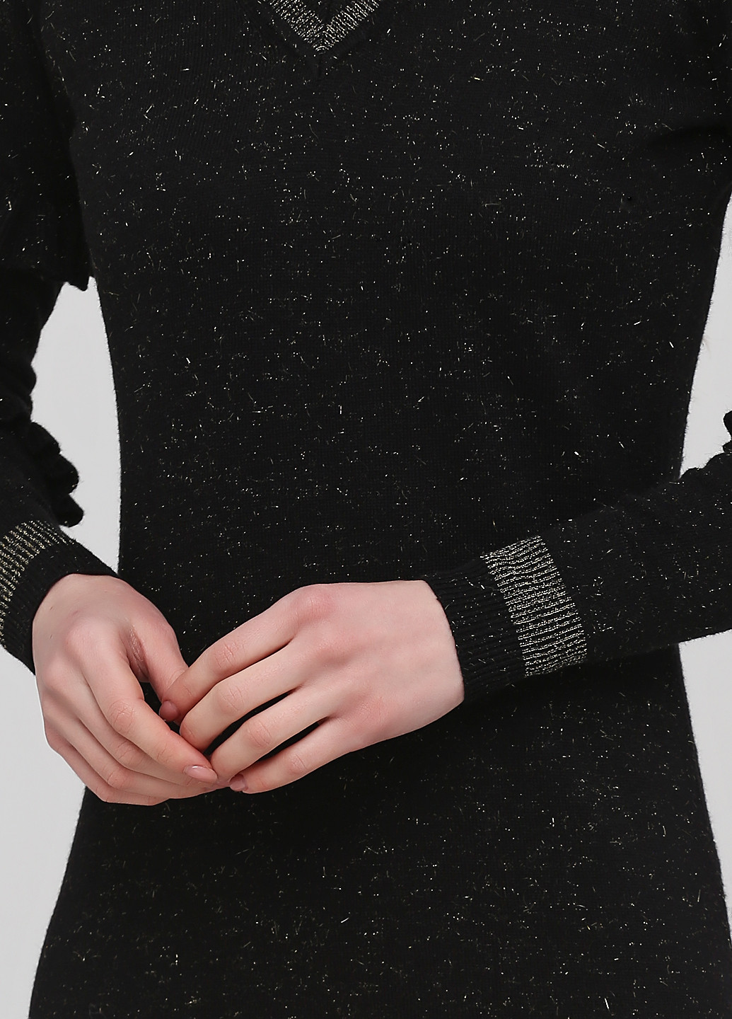 Черное кэжуал платье платье-свитер Biba меланжевое
