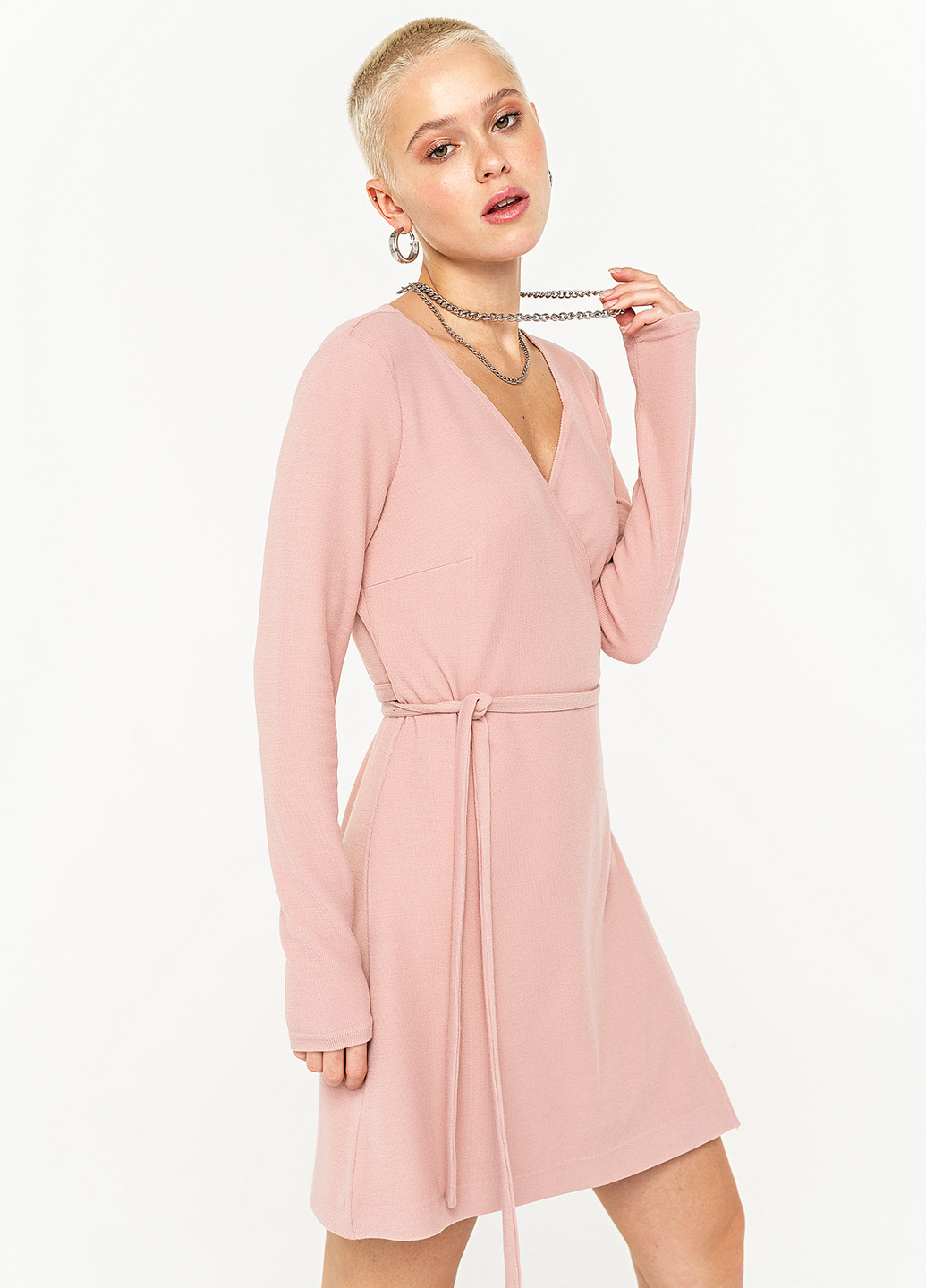 Светло-розовое кэжуал платье на запах befree