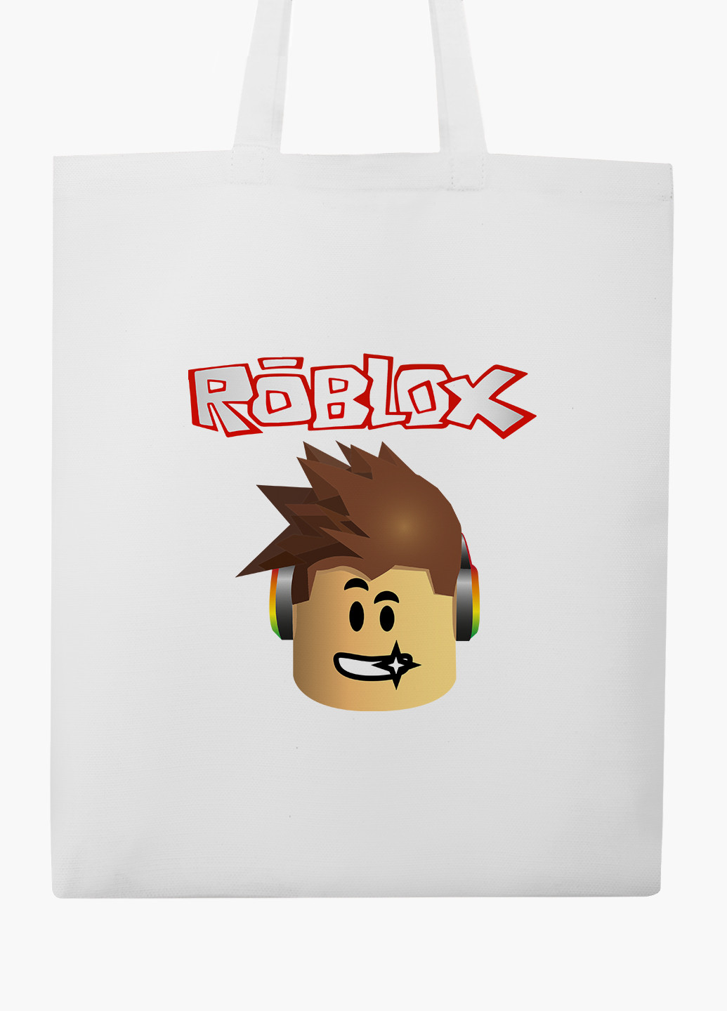 Еко сумка шоппер біла Роблокс (Roblox) (9227-1713-WT-2) екосумка шопер 41*35 см MobiPrint (219111091)