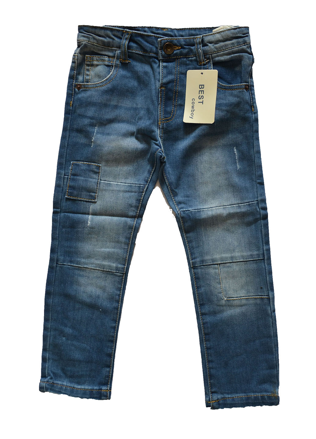 Темно-синие демисезонные прямые джинсы Best Kids