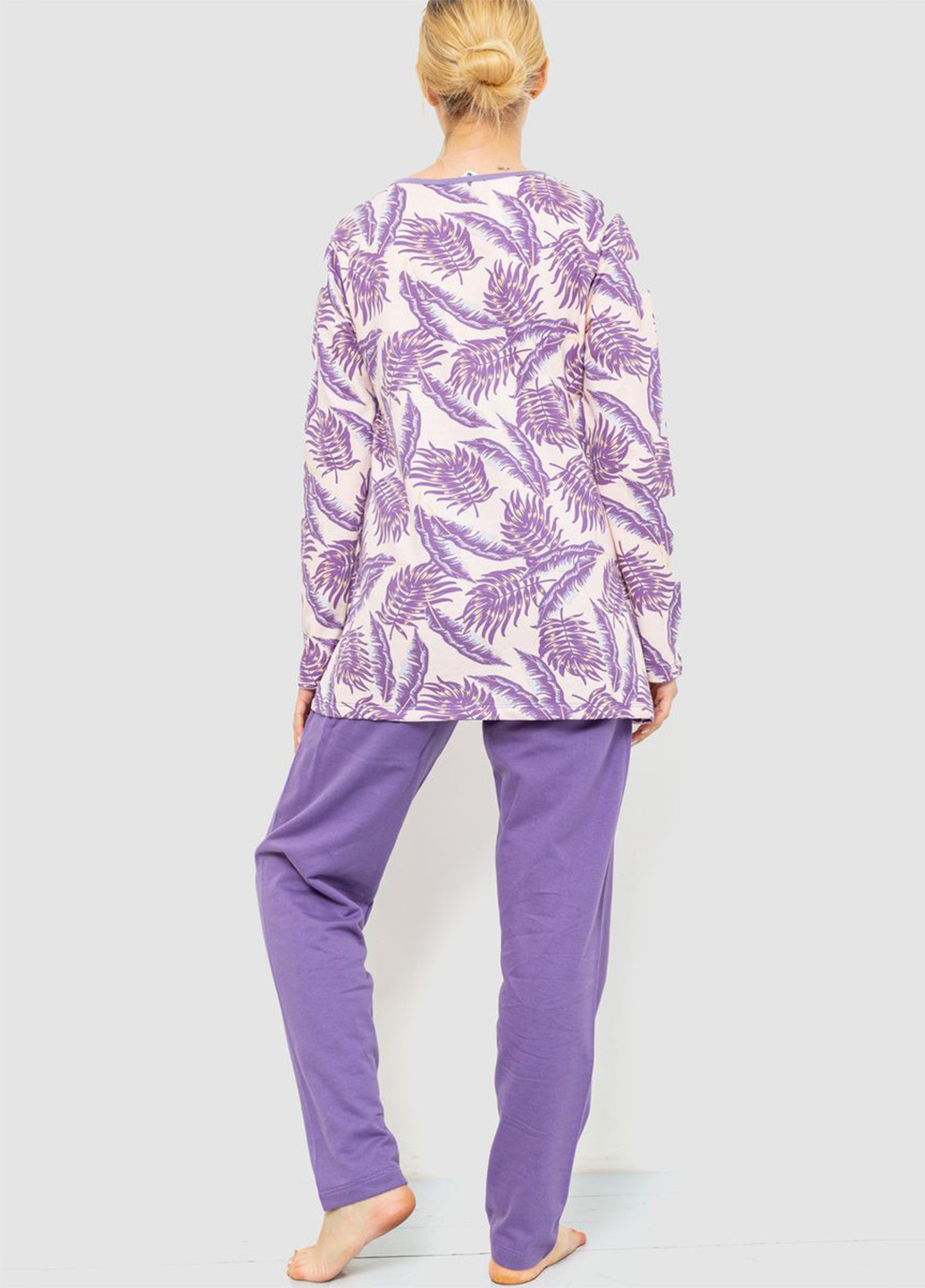 Світло-фіолетова зимня піжама (лонгслів, штани) Ager