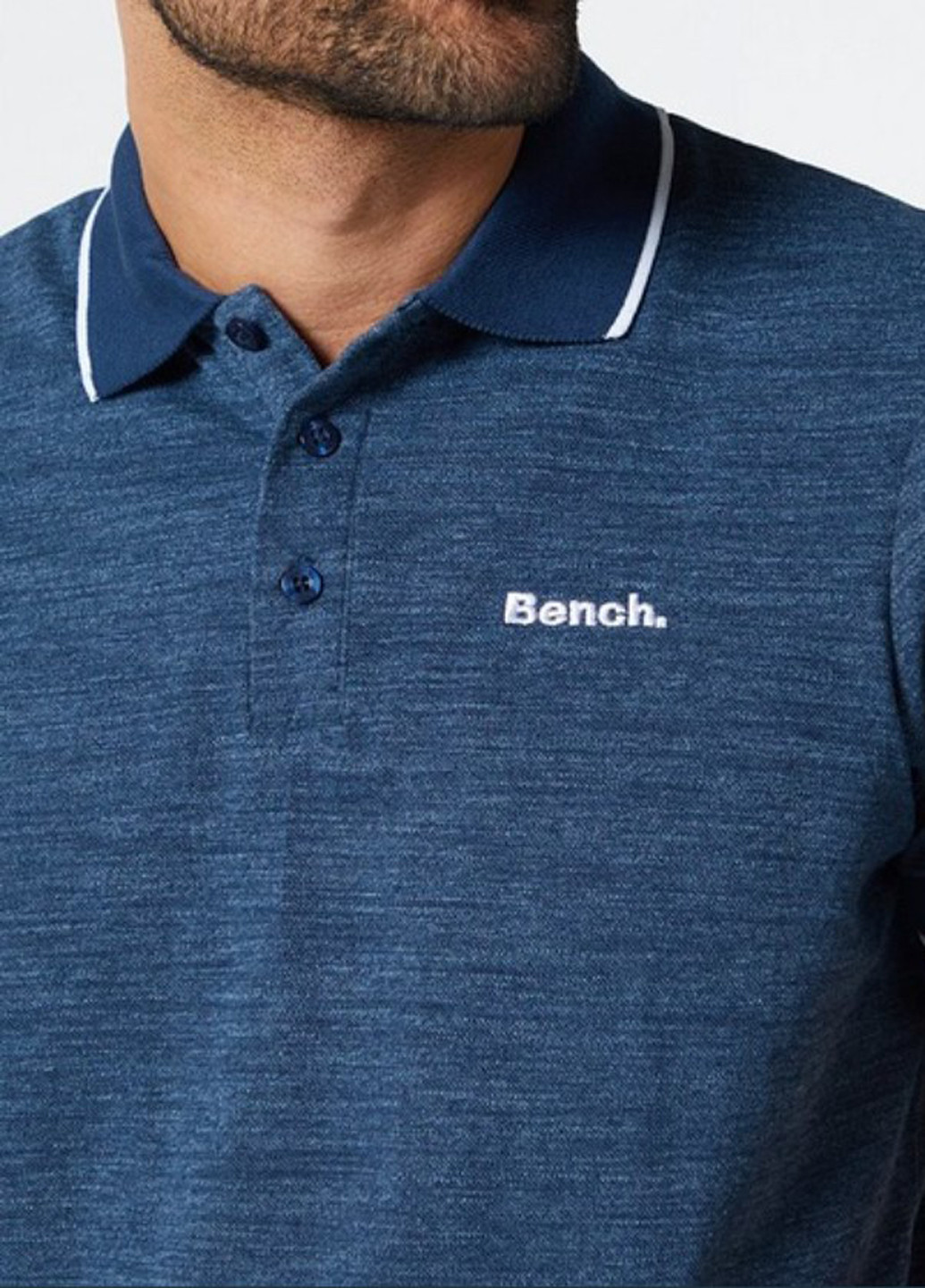 Темно-синяя футболка-поло для мужчин Bench меланжевая