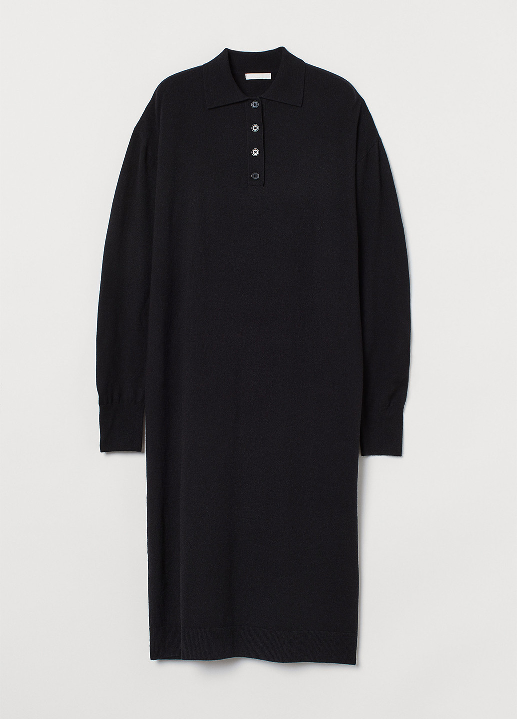 Черное кэжуал платье H&M однотонное