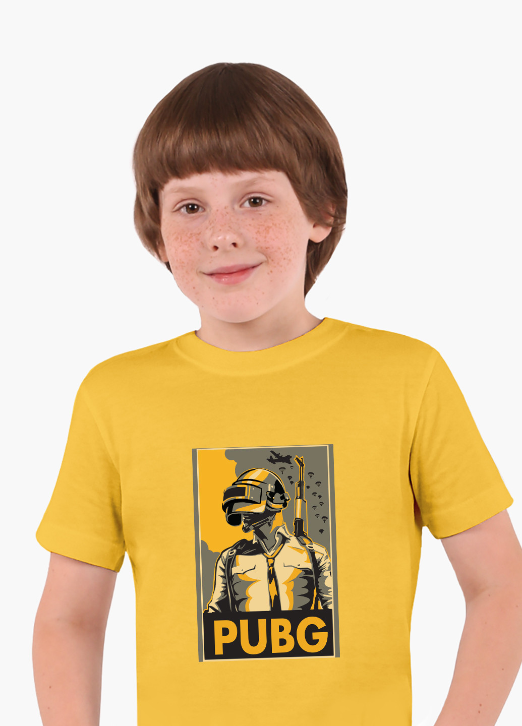 Жовта демісезонна футболка дитяча пубг пабг (pubg) (9224-1181) MobiPrint