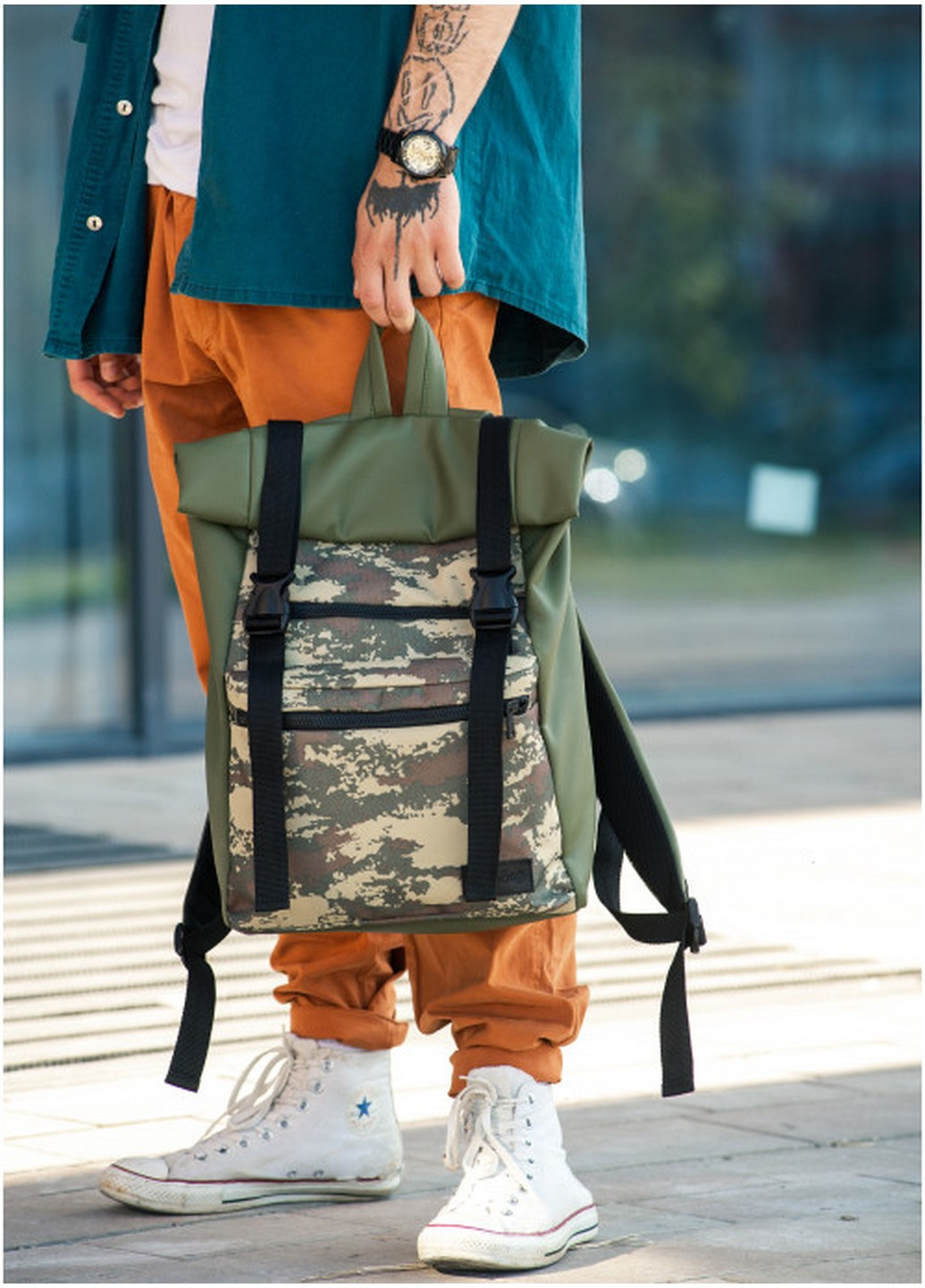 Повседневный мужской рюкзак ролл RollTop Zard 41х30х16 см Sambag (255405014)