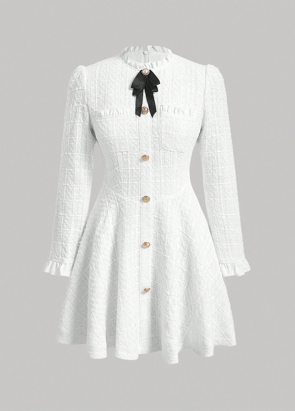 Белое праздничный платье клеш SHEIN однотонное