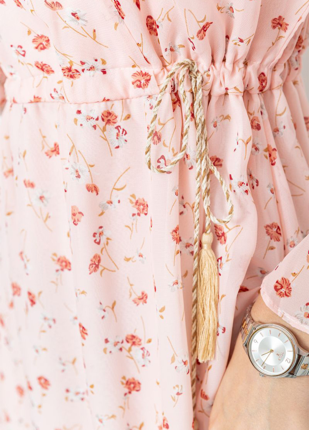 Розовое кэжуал платье Ager с цветочным принтом