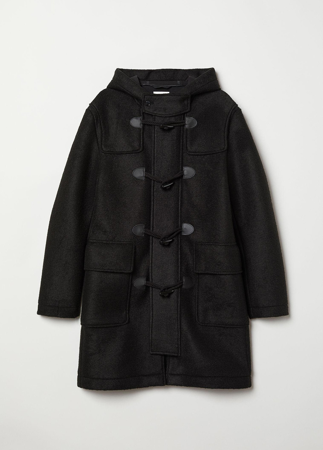 Черное демисезонное Пальто на пуговицах H&M Studio