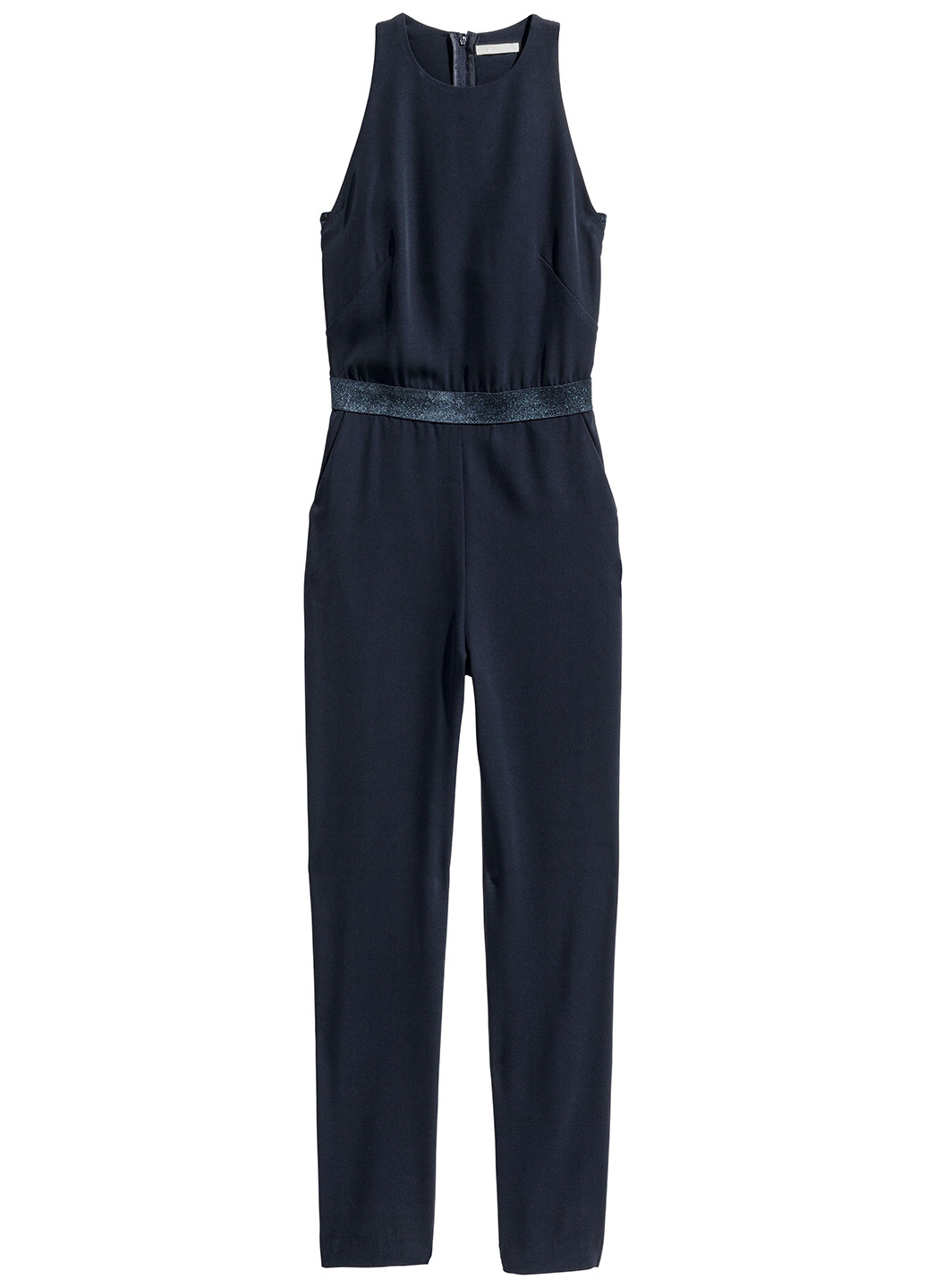 Комбинезон H&M комбинезон-брюки однотонный синий кэжуал