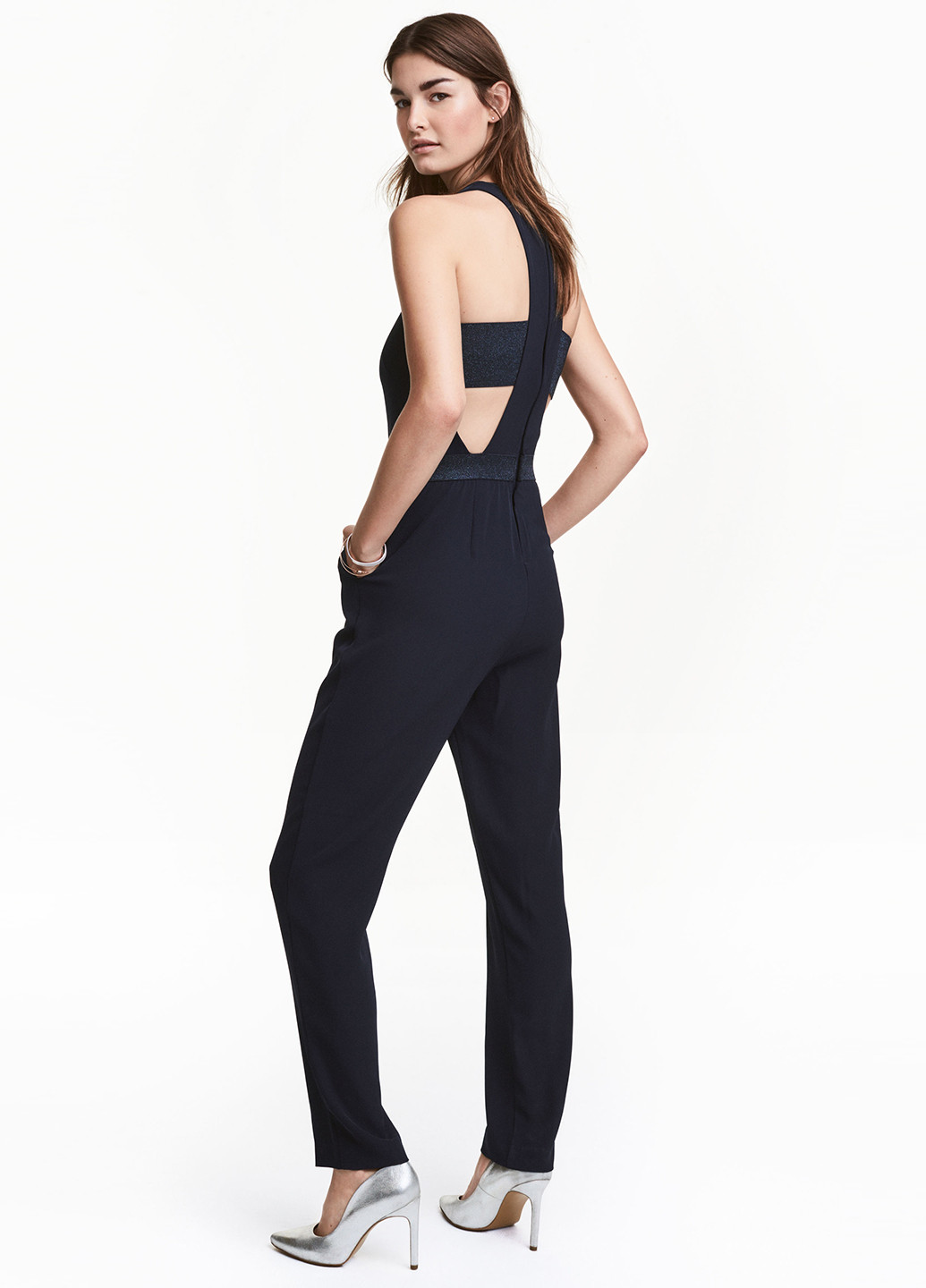 Комбінезон H&M комбінезон-брюки однотонний синій кежуал