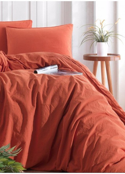 Комплект постельного белья Stonewash Adriatic евро orange кирпичный SoundSleep (209346090)