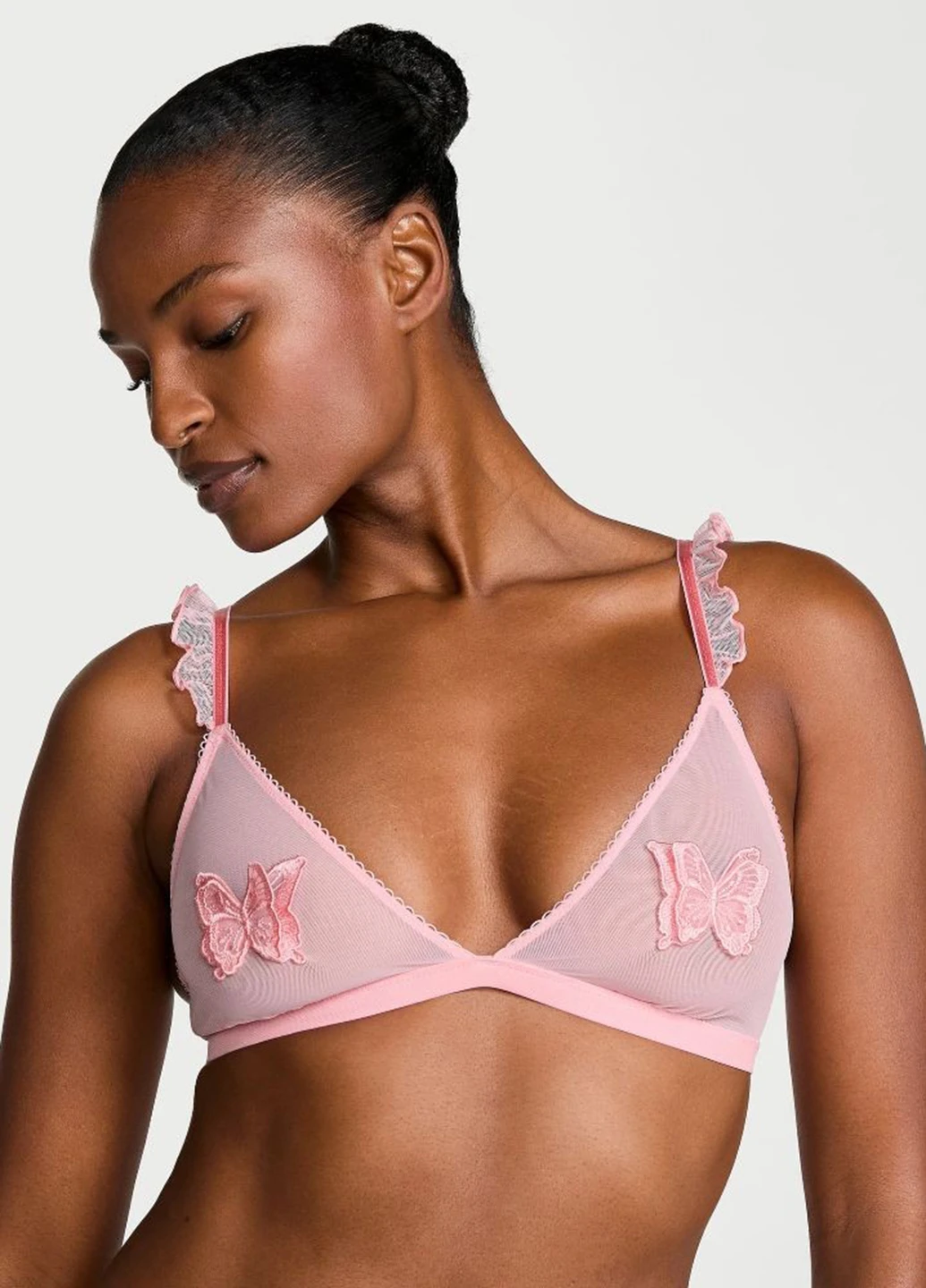 Розовый демисезонный комплект (бюстгальтер, трусики) Victoria's Secret