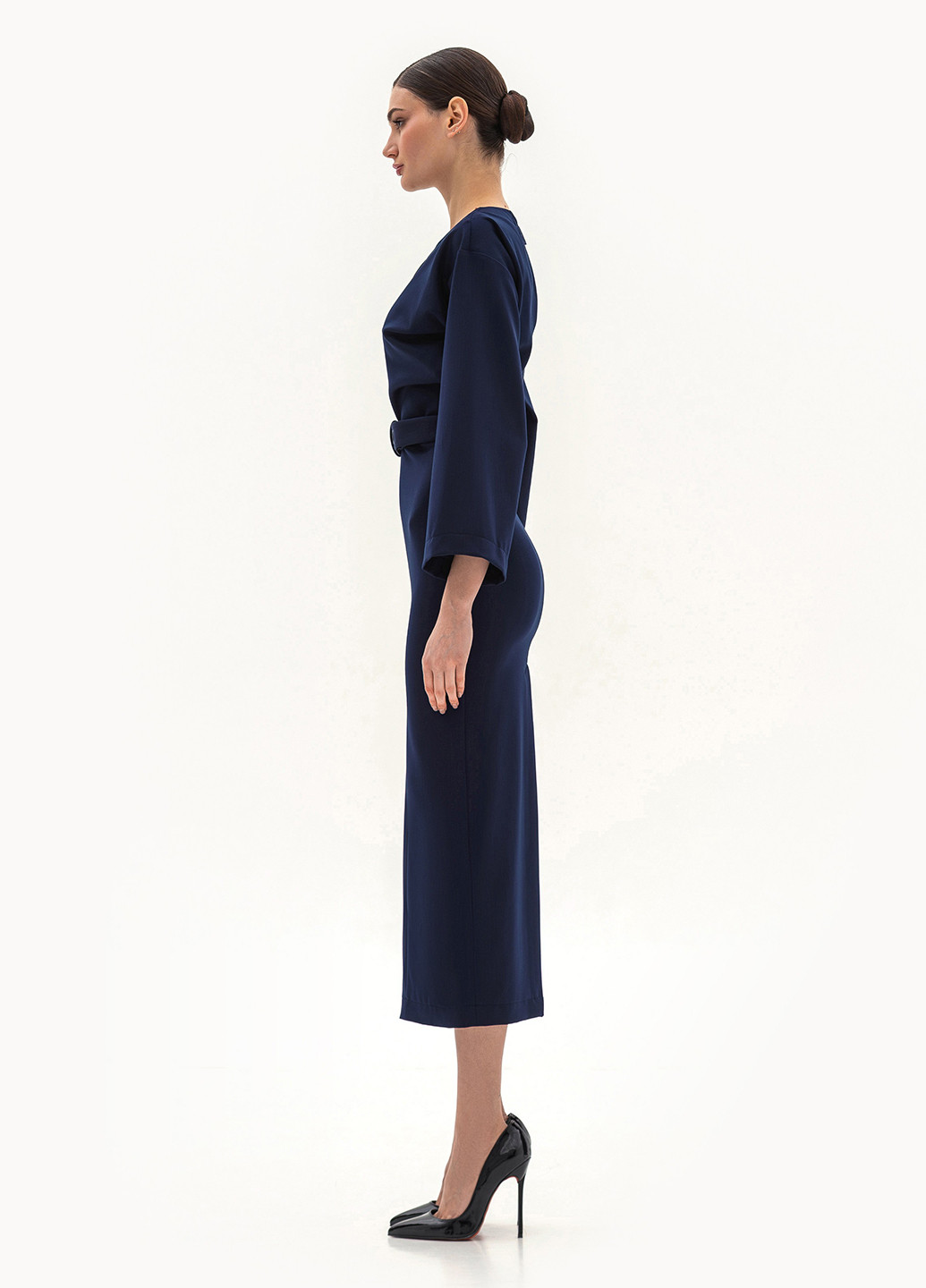 Индиго кэжуал платье силуэтная BGL однотонное