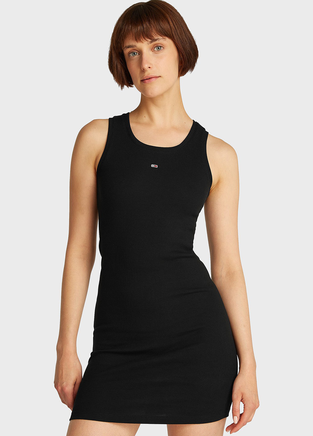 Черное кэжуал платье платье-майка Tommy Jeans однотонное