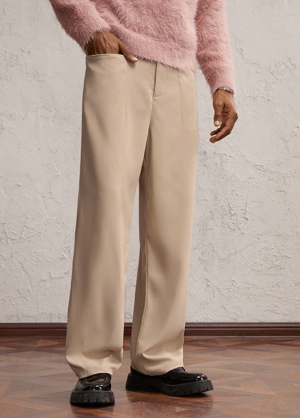 Песочные кэжуал демисезонные прямые брюки SHEIN