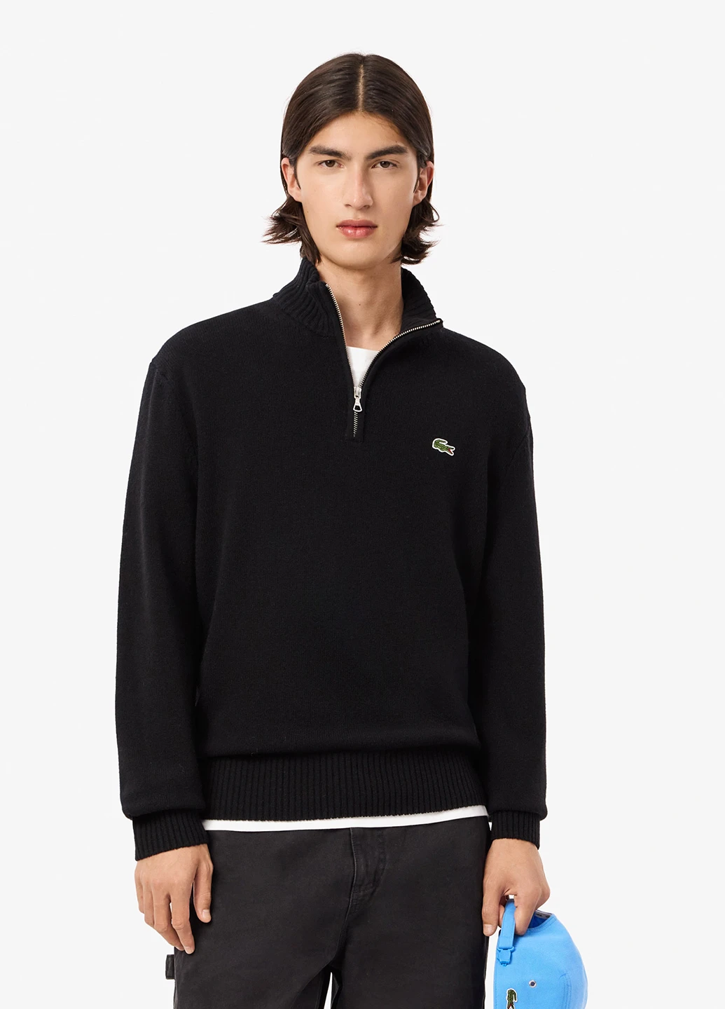Чорний демісезонний светр Lacoste