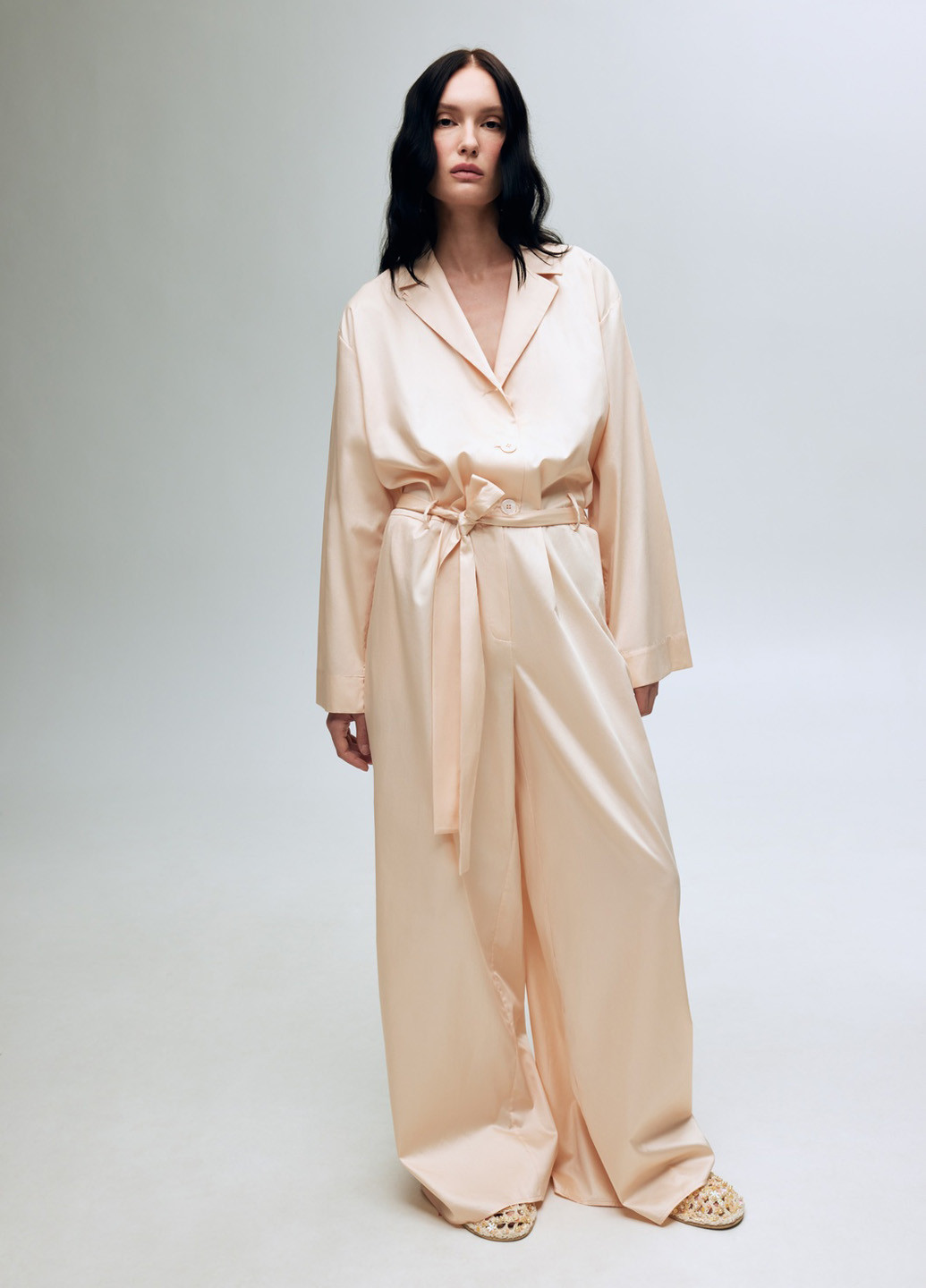 Комбінезон bobkova комбінезон-брюки однотонний персиковий кежуал бавовна, шовк