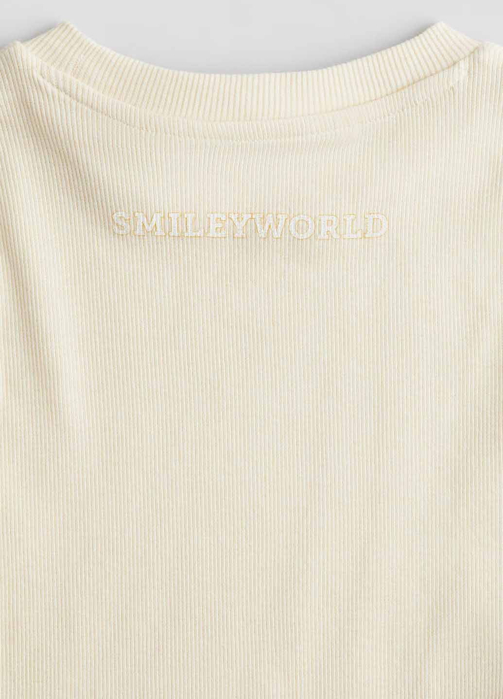 Светло-желтый демисезонный кэжуал лонгслив H&M с цветами