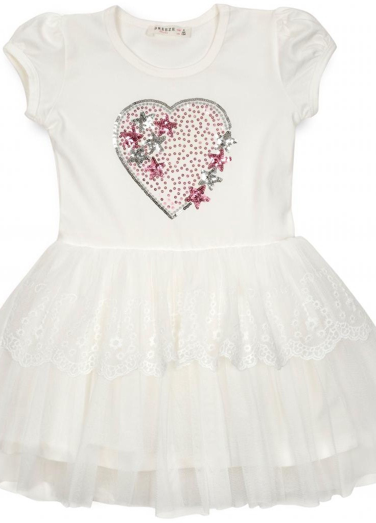 Коричневое платье с сердцем (14104-104g-cream) Breeze (205765545)