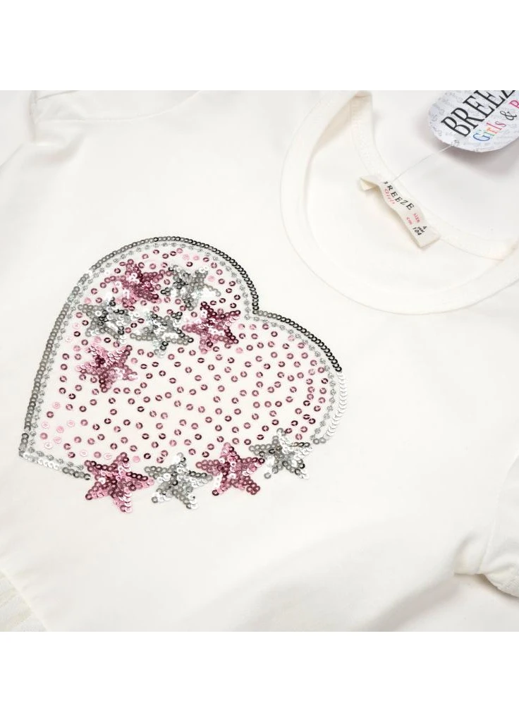 Коричневое платье с сердцем (14104-104g-cream) Breeze (205765545)