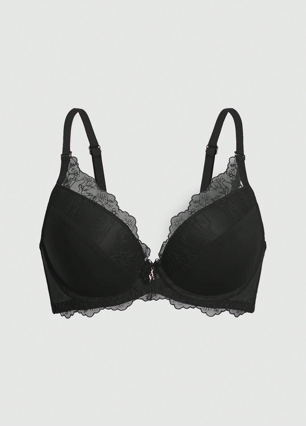 Чорний бралетт бюстгальтер SHEIN з кісточками поліамід