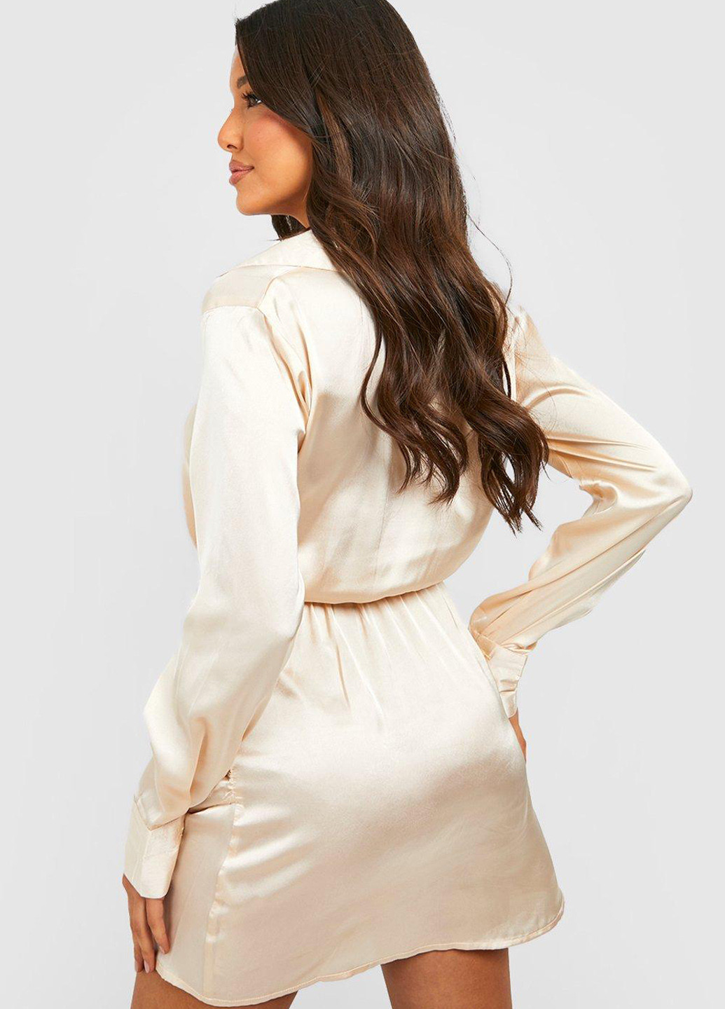 Айворі коктейльна, кежуал сукня Boohoo однотонна