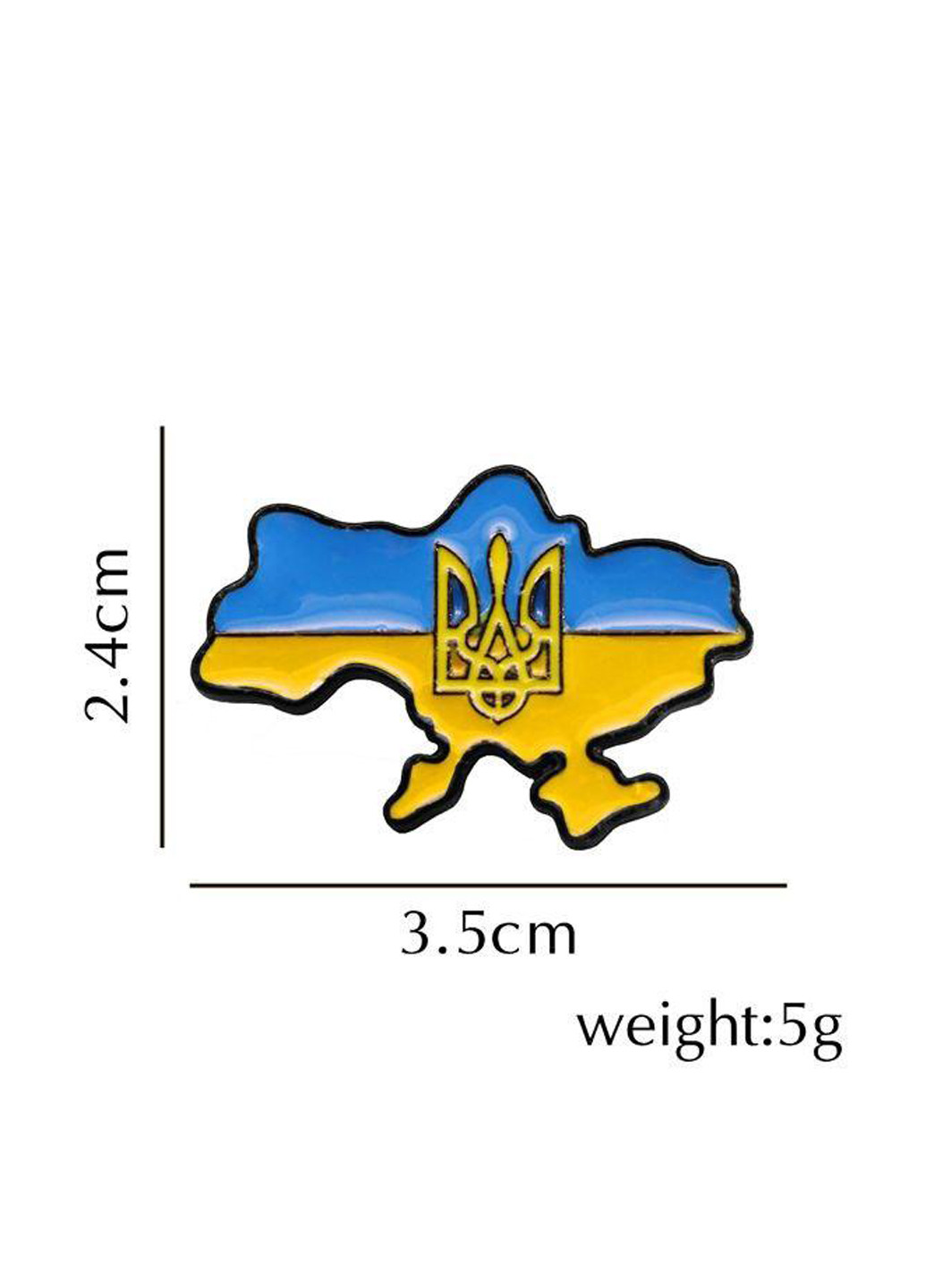 Значок Карта України з гербом, 3,5х2,4 см No Brand (306443948)