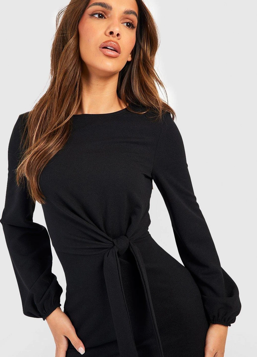Черное кэжуал платье Boohoo однотонное