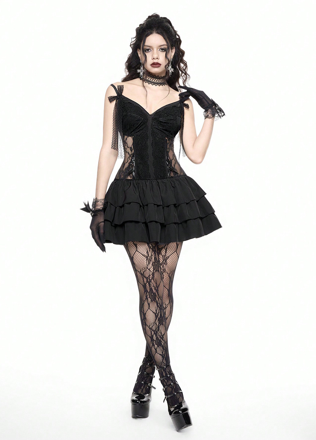 Чорна вечірня сукня кльош SHEIN однотонна