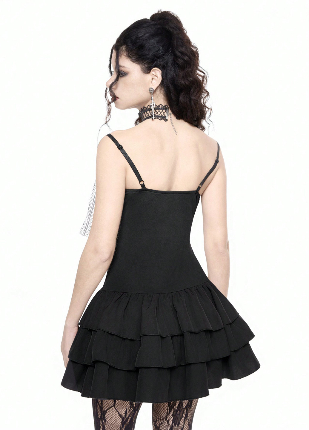 Чорна вечірня сукня кльош SHEIN однотонна