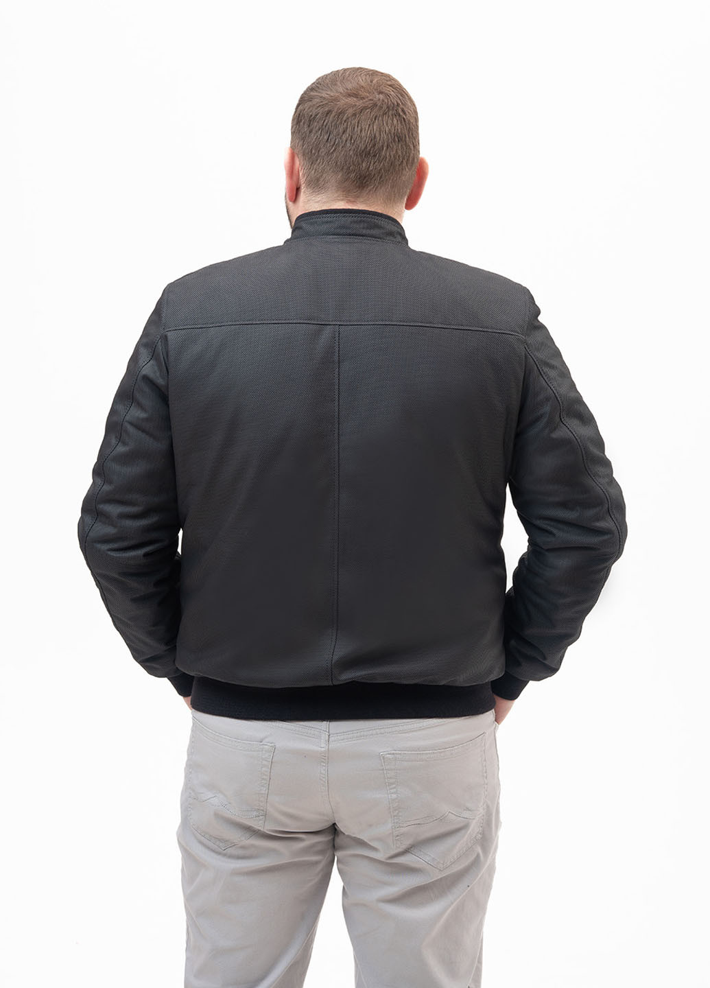 Черная демисезонная куртка кожаная Fabio Monti