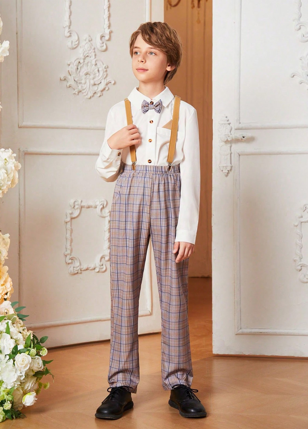 Білий демісезонний костюм (сорочка, штани) брючний SHEIN