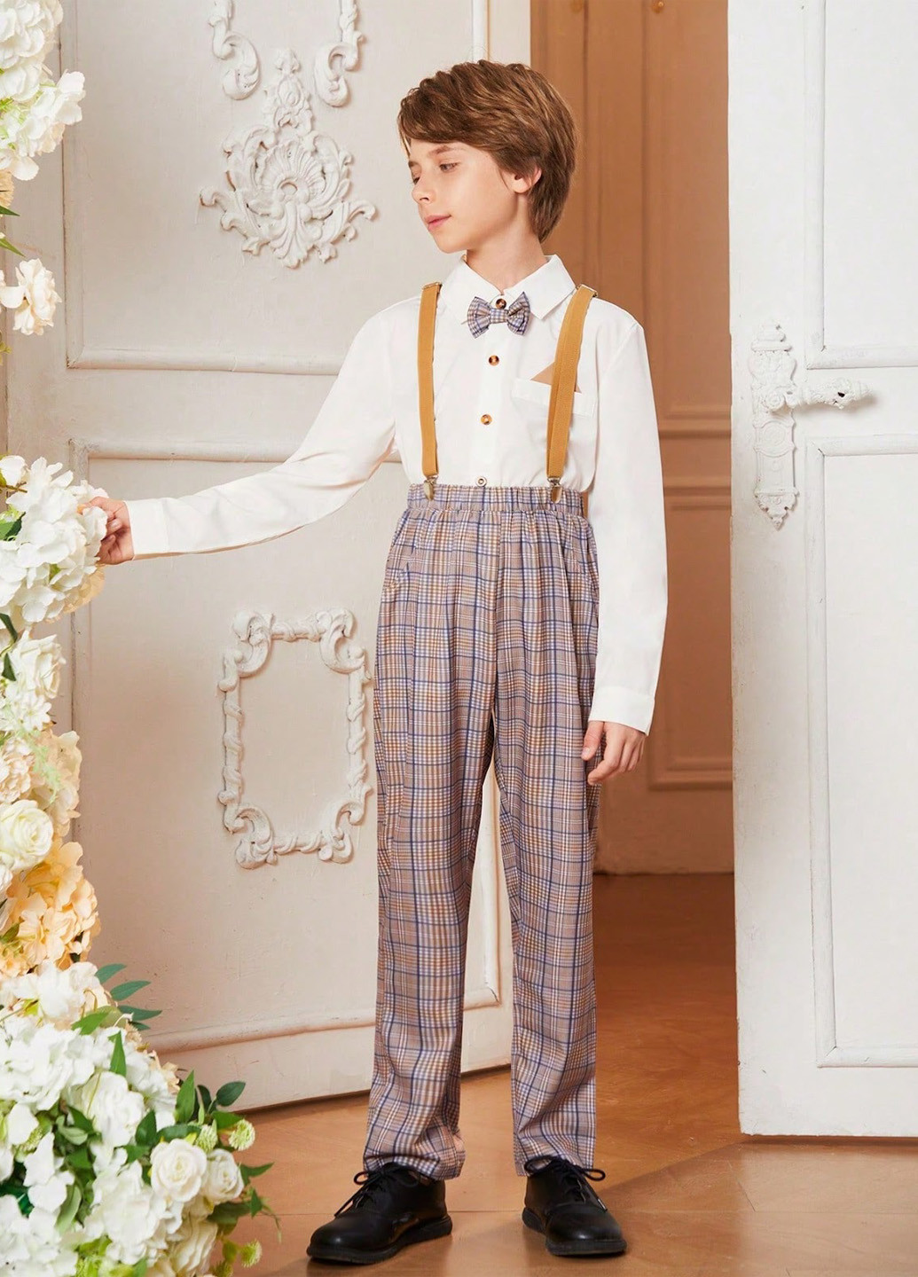 Білий демісезонний костюм (сорочка, штани) брючний SHEIN