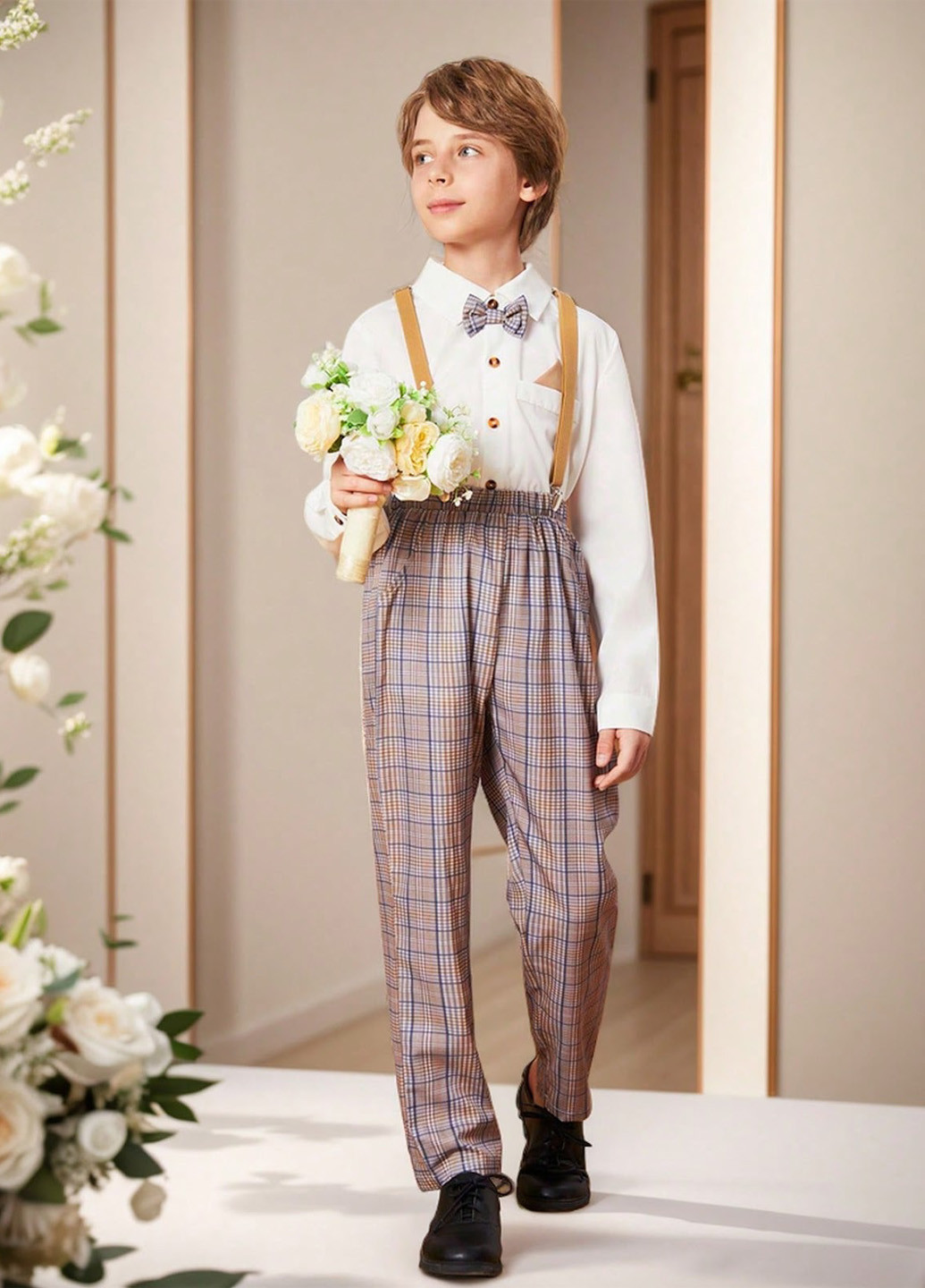 Білий демісезонний костюм (сорочка, штани) брючний SHEIN