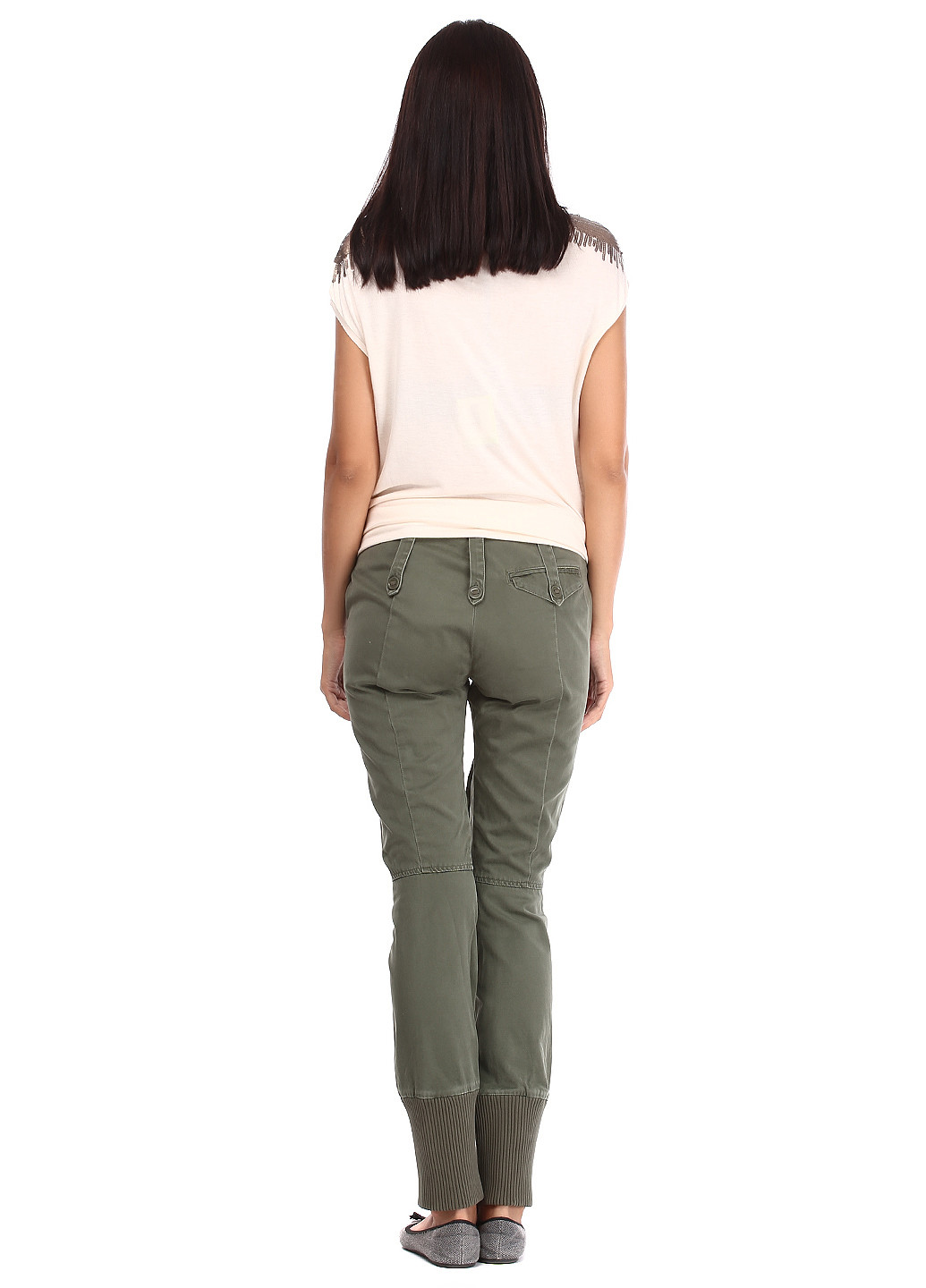 Зеленые кэжуал демисезонные зауженные брюки Miss Sixty