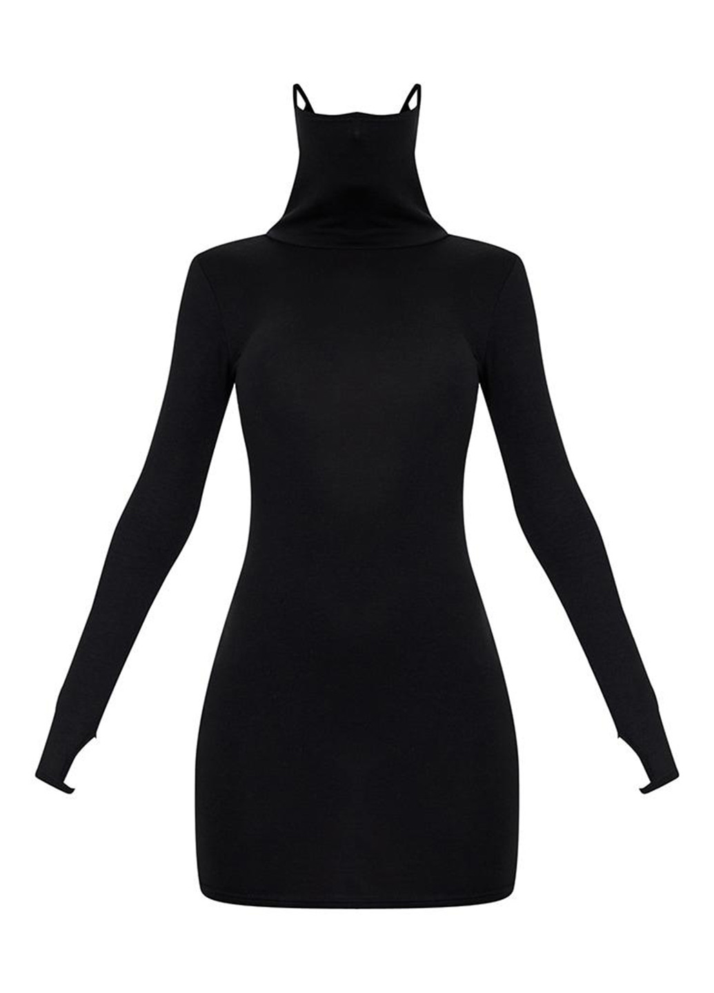 Чорна кежуал cукня сукня-водолазка PrettyLittleThing однотонна