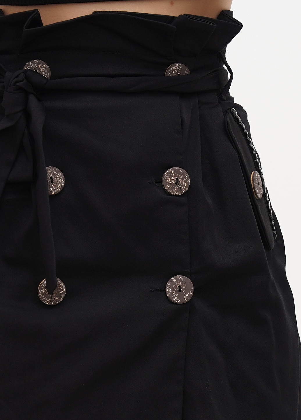 Черная кэжуал однотонная юбка Sassofono