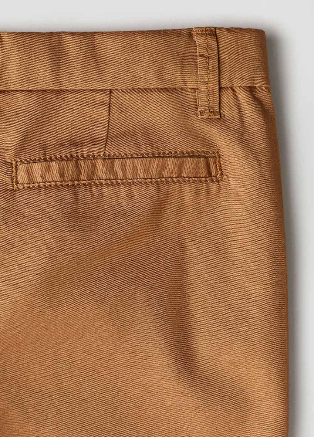 Светло-коричневые кэжуал демисезонные брюки чиносы H&M