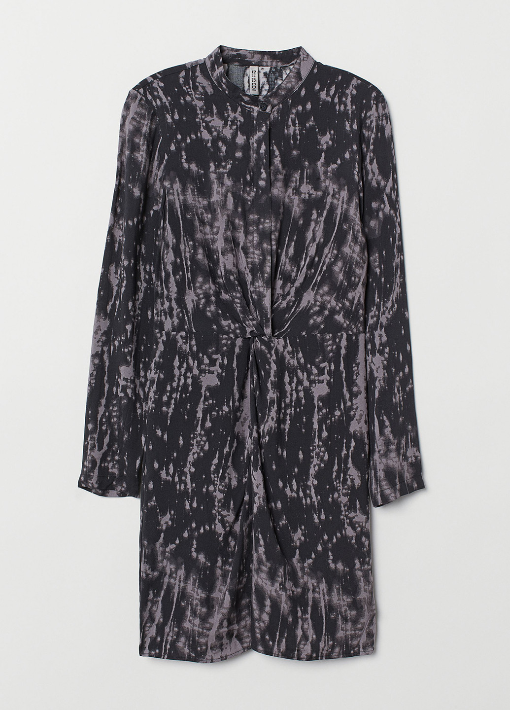 Темно-серое кэжуал платье H&M с абстрактным узором
