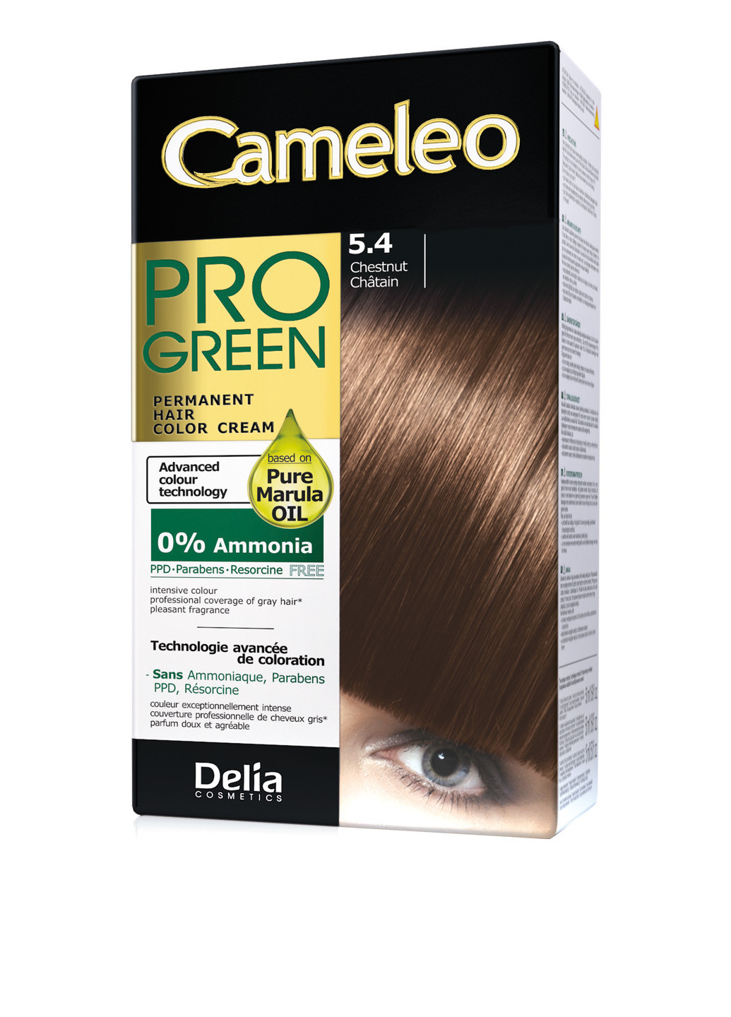 Крем-фарба для волосся з маслом марула №5.4 (каштановий) Delia Cosmetics (26919755)