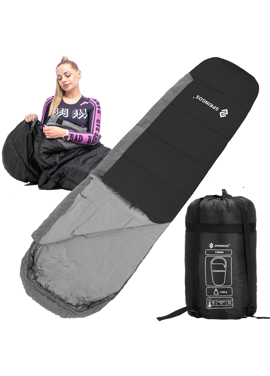 Спальний мішок 220х80-50 см Springos (253490634)