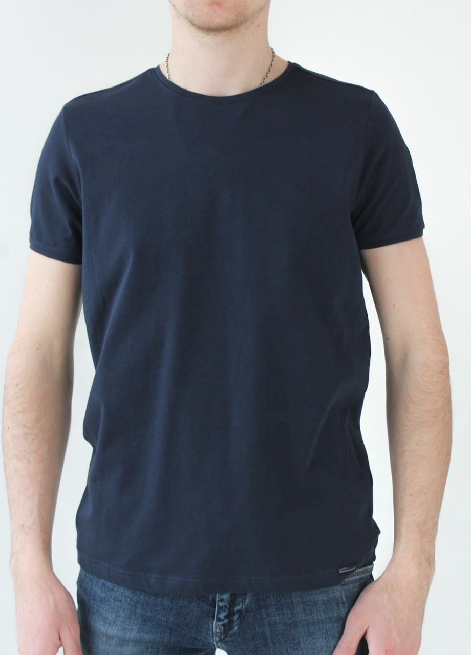 Темно-синяя футболка мужская темно-синяя базовая большой размер с коротким рукавом Jean Piere