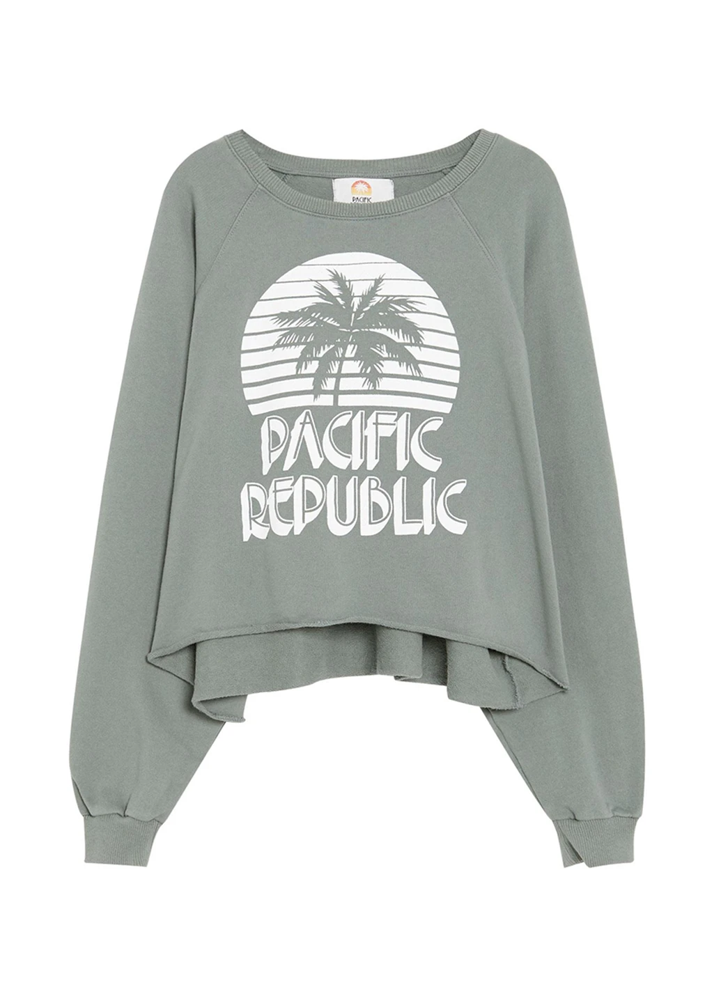 Мятный свитшот Pull & Bear рисунок без декора (243203309)